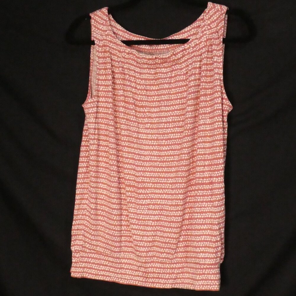 ANN TAYLOR LOFT Pink White Geometric Sleeveless Tank Top Blouse XS extra small